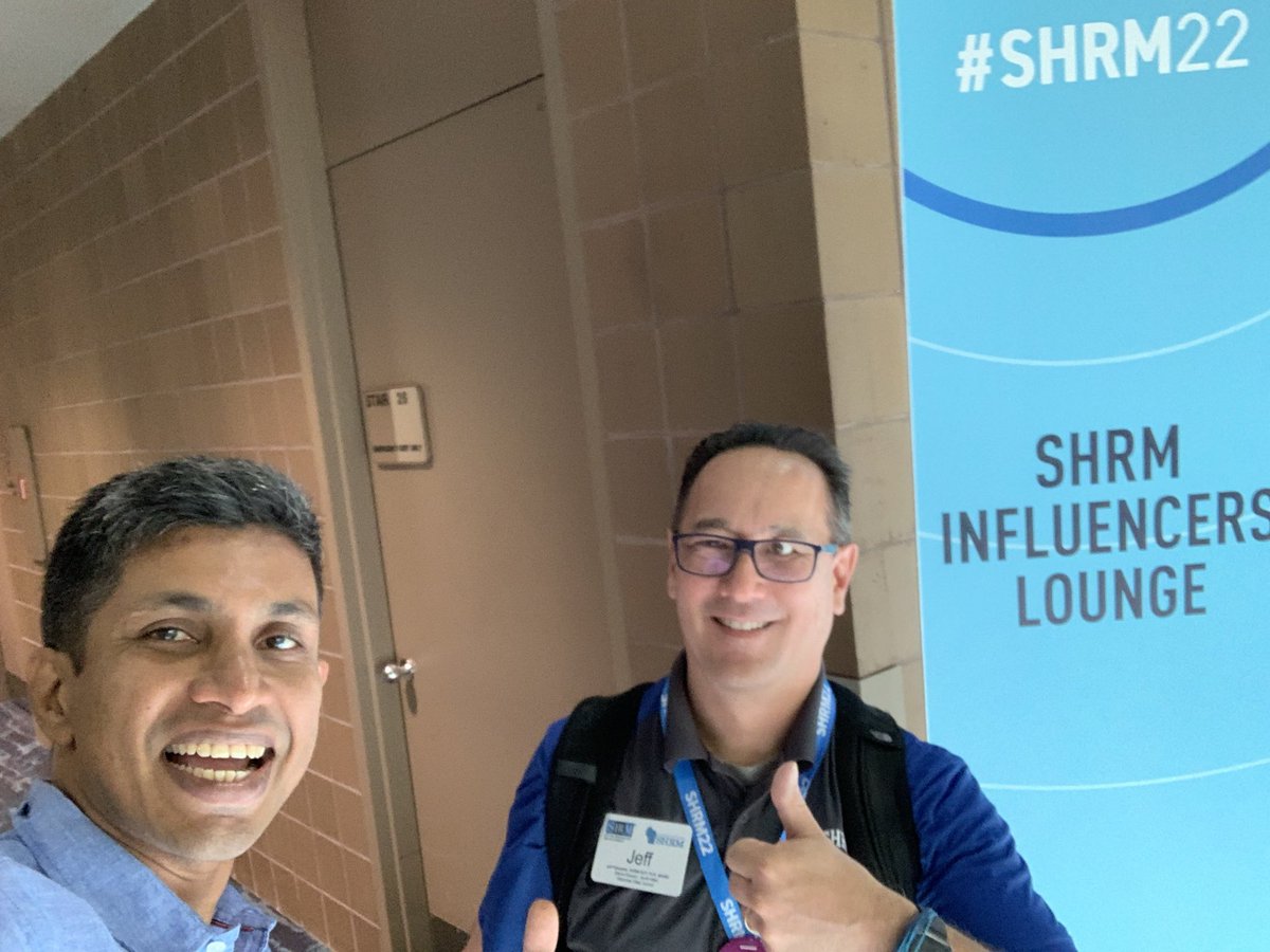 anisharavind's tweet photo. Great to meet conference pal &amp;  #Shrm22Influencer it’s rolling #Shrm22Selfie’s at #SHrM22 - we have also got the #couchie figured out @KyraMatkovichHR @JRock96 https://t.co/nsRVKx89TX