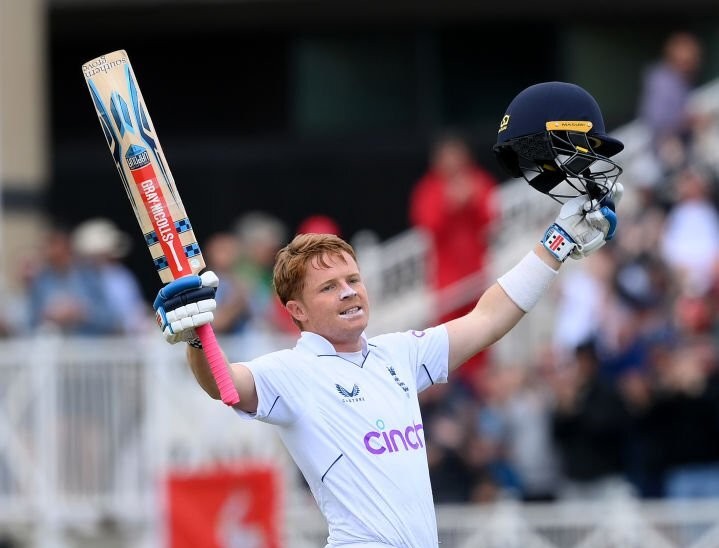 A super day for OC and <a href="/CSCricket/">Cranleigh Cricket</a> continues as <a href="/OPope32/">Ollie Pope</a> reaches his second Test hundred at Trent Bridge. Here he is celebrating the milestone (BBC)