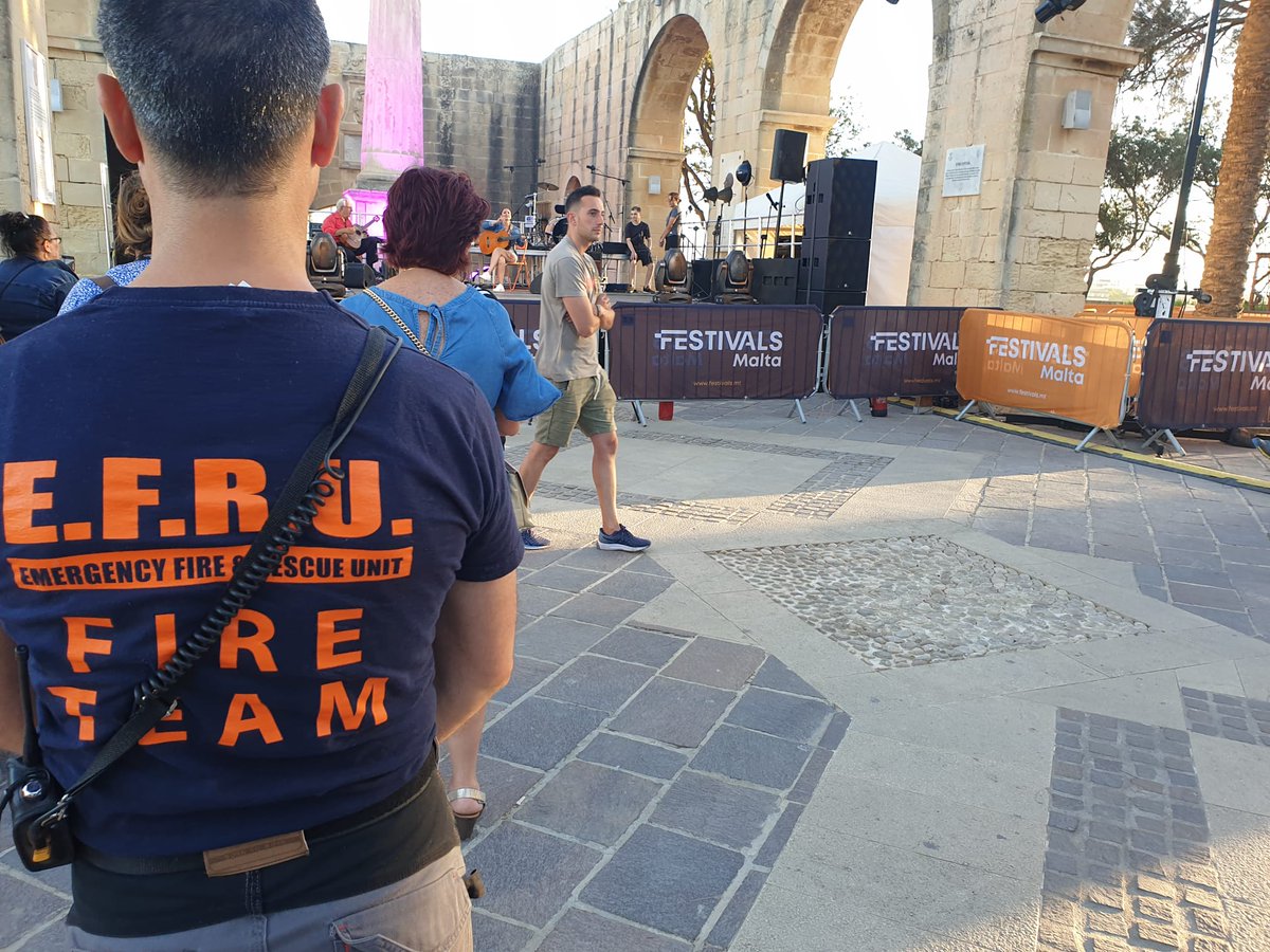 EFRU_Malta's tweet photo. This weekend #EFRU #volunteers were busy in #Valletta covering the 'Ritmu Festival' ensuring that guests were #safe from any #fires. Thanks to Festivals Malta for entrusting us with this.
#firesafety #backup #firewardens #firefighters. https://t.co/U5IdcLN5SZ