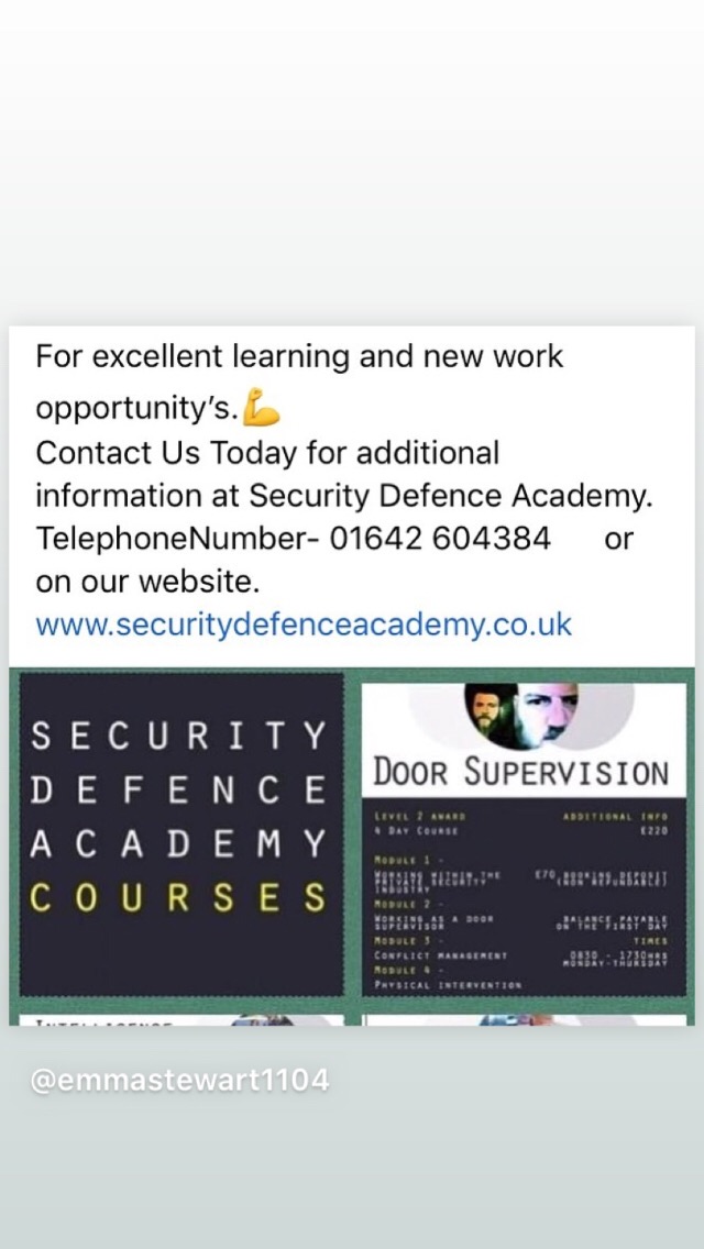 We are hiring so if you want to come and join our team working some amazing events and venues Why wait contact us Today for additional information <a href="/www/">WWW</a>.securitydefencyacadwmy.co.uk🦁