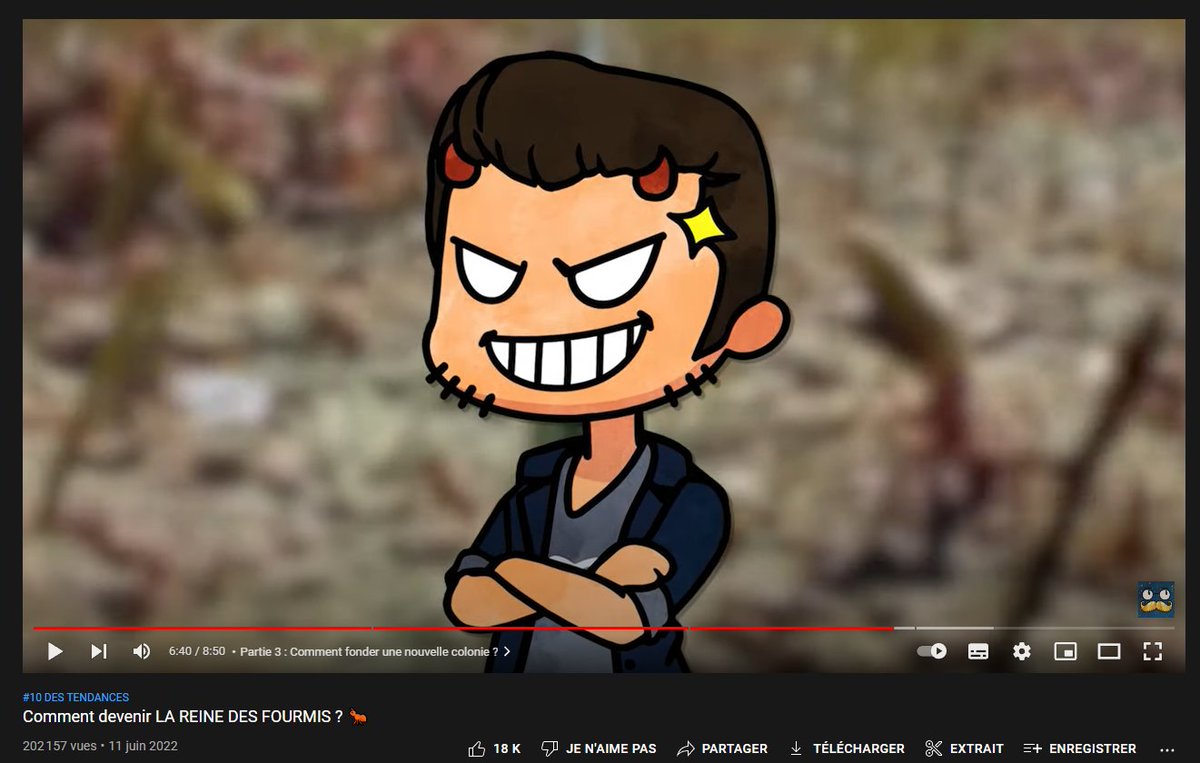 GuillaumeSaes's tweet photo. Une nouvelle vidéo dans les tendances Youtube avec la reine des fourmis ! 🔥 https://t.co/NxSqOBtbbc
