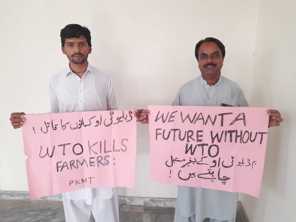 #WTO is the baseline for all #freetrade agreements - allowing mega-agrochemical #corporations to destroy #farmers livelihood, exacerbate #ClimateCrisis, intoxicate the environment and cause genetic pollution. #AFutureWithoutWTo #PeoplesTradeAgenda #PeoplesOverProfit