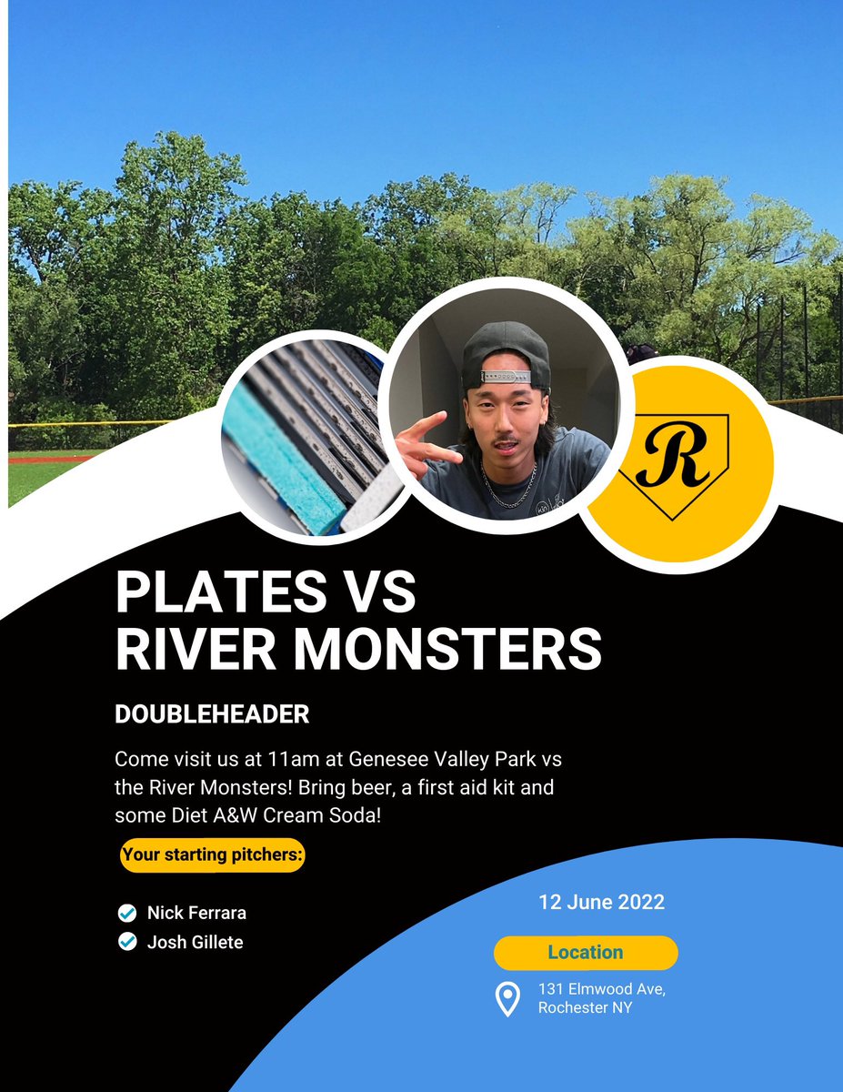 Roc_Plates's tweet photo. GAME DAY!!! Let’s hope the rain holds off for two at GVP vs the River Monsters! See us there at 11am! https://t.co/jFIYFqyMK4