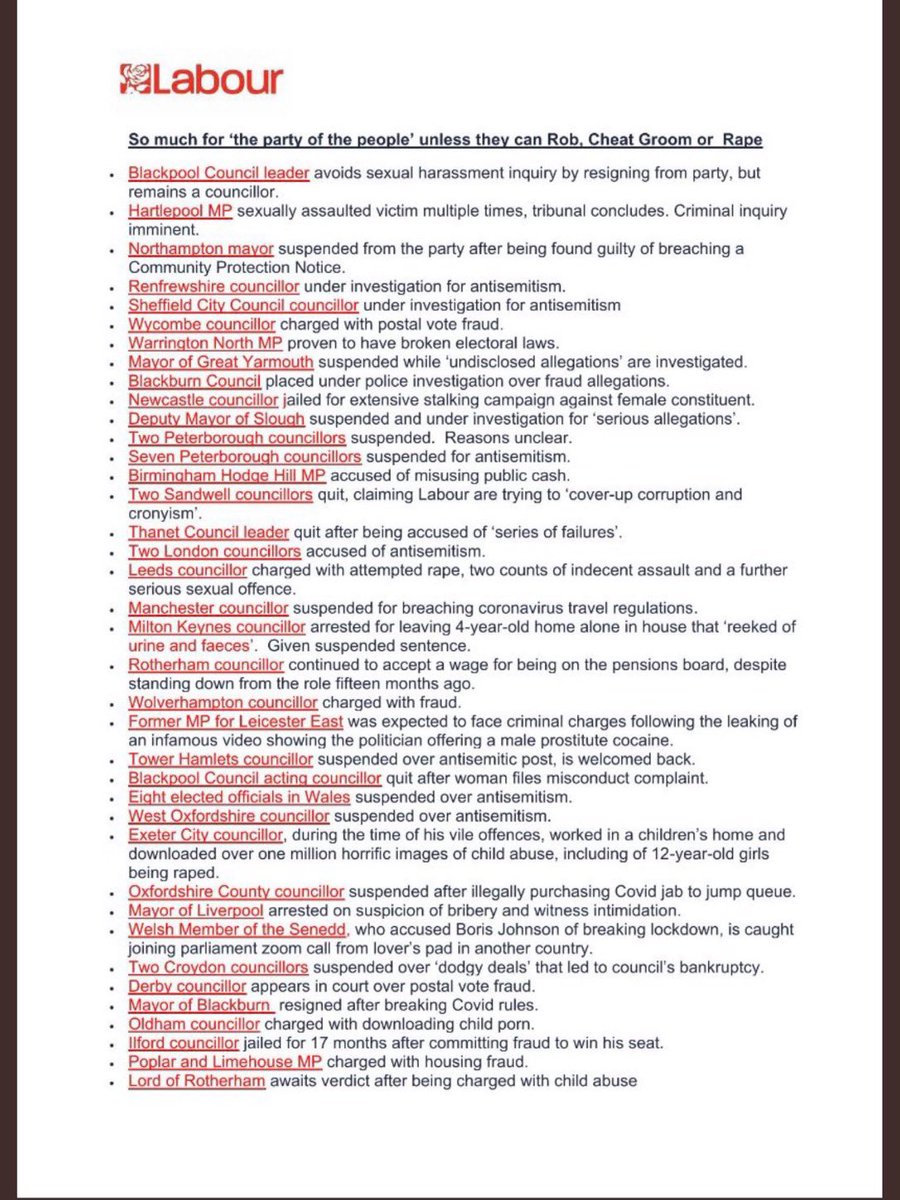 JWPReardon's tweet photo. @AngelaRayner I agree @UKLabour are rotten from top to bottom.
#liars #criminals #childmolesters #BenefitFraud #Corruption #AntiSemites #Hypocrites #SplitParty #childabuse #electoralfraud #housingfraud #lockdownbreakers https://t.co/VTPHLEA09i