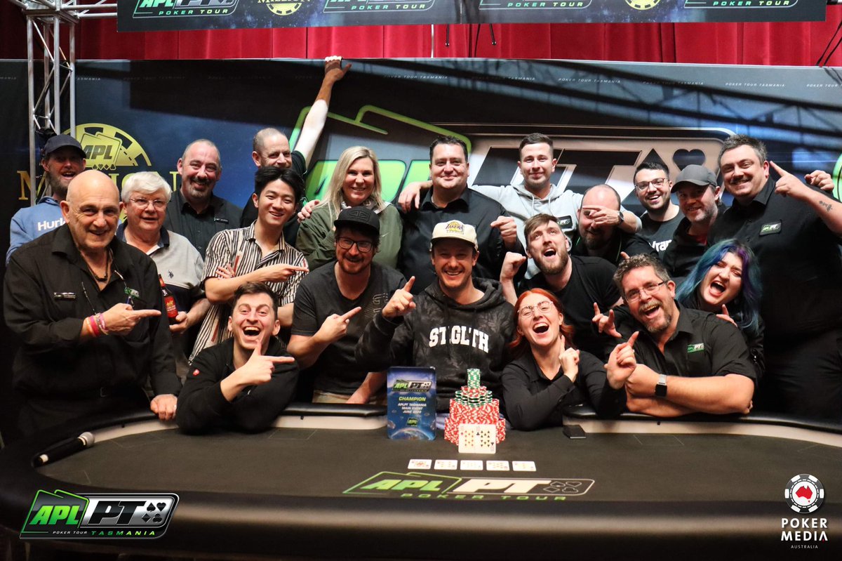 APLMajorEvents's tweet photo. Huuuuuge congrats to home grown hero, Sam Perkins, who tonight took out top prize of the largest prize pool ever generated in Tasmania. 
Sam collected $10,760 and the #APLPT Tasmania Main Event trophy!! https://t.co/Lm1HPl38DL