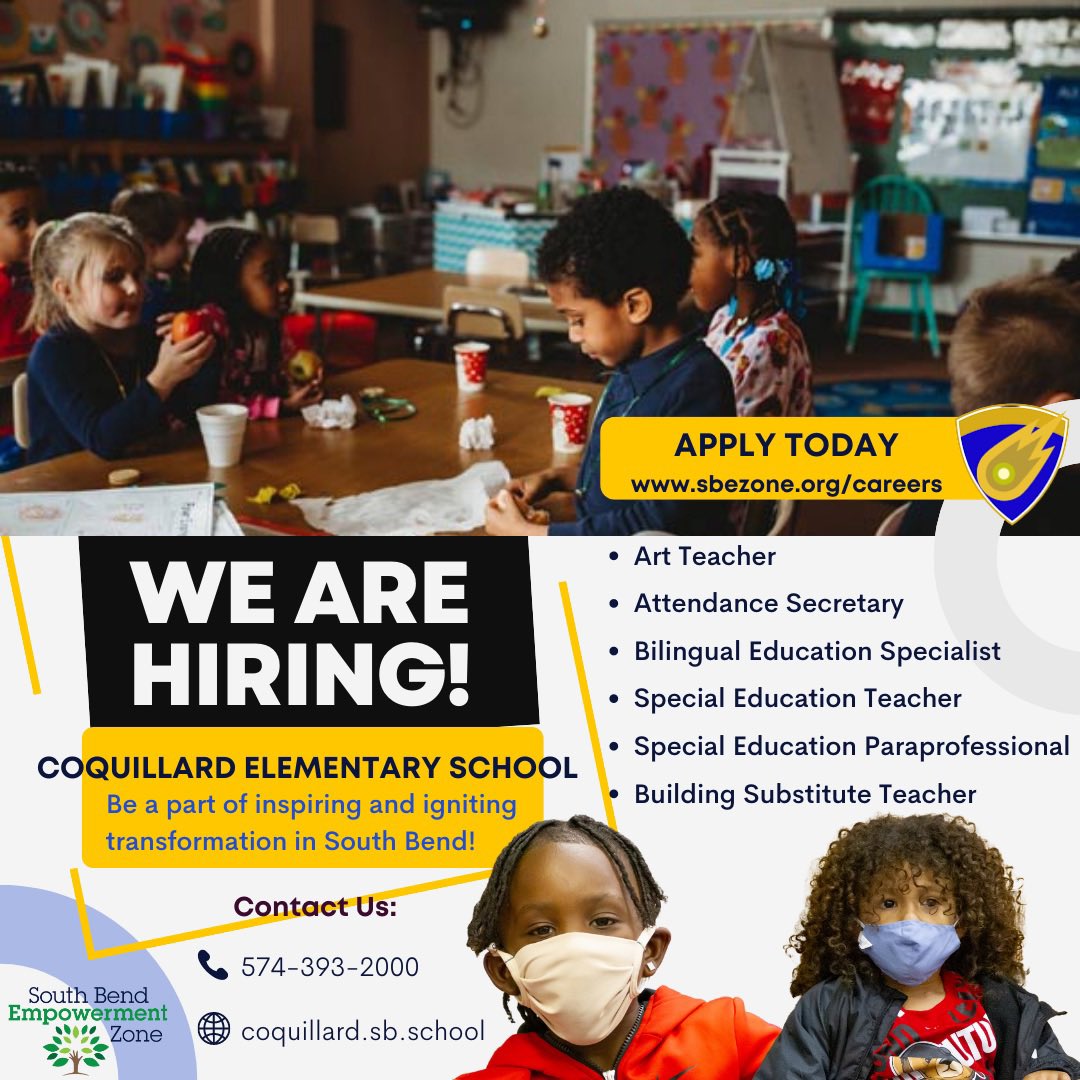 MissGWilsonAP's tweet photo. My Coquillard Elementary School administration team is looking to build a dynamic teaching staff! Apply today at https://t.co/k8oBCfaAhC.☄️📚🍎 https://t.co/o8EHq53BiE