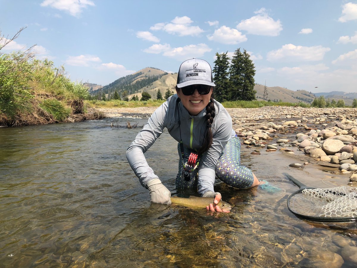 FisheriesPod's tweet photo. Check out our latest episode with Leslie Bahn Steen, the NW Wyoming Project Manager for Trout Unlimited! Listen in to hear how a sea kayaking expedition spurred Leslie's interest in fisheries, about a fish passage project, and how she manifested her dream job in Jackson Hole, WY! https://t.co/SL0KzaDibh