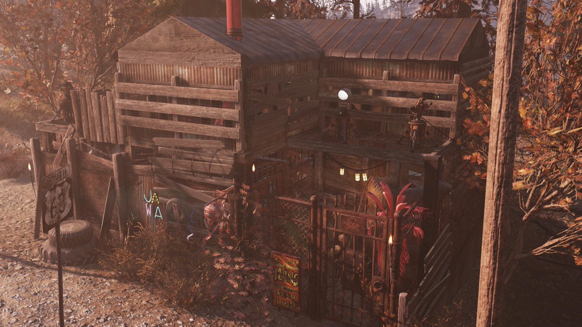 jawafour's tweet photo. Just by Fort Atlas in the Savage Divide, my new camp is rundown but well protected. #Fallout76 https://t.co/Qbwj5Knn5m