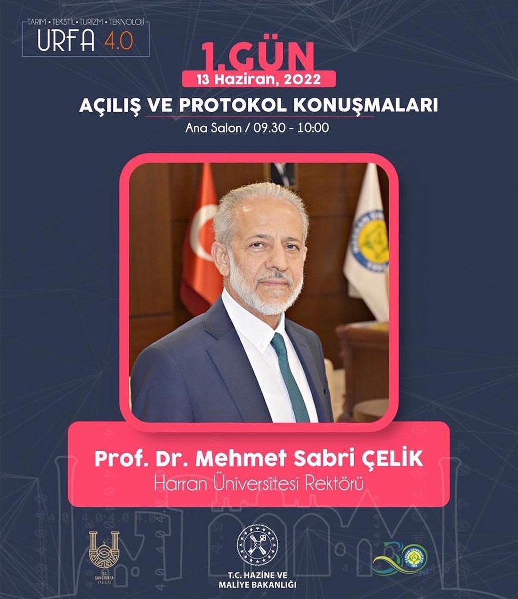 Hazine ve Maliye Bakanlığımız himayelerinde, Şanlıurfa Valiliği ve Harran Üniversitesi iş birliğiyle Milli Teknoloji Hamlesi vizyonuyla URFA 4.0 Zirvesini gerçekleştiriyoruz.

<a href="/HMBakanligi/">T.C. Hazine ve Maliye Bakanlığı</a>