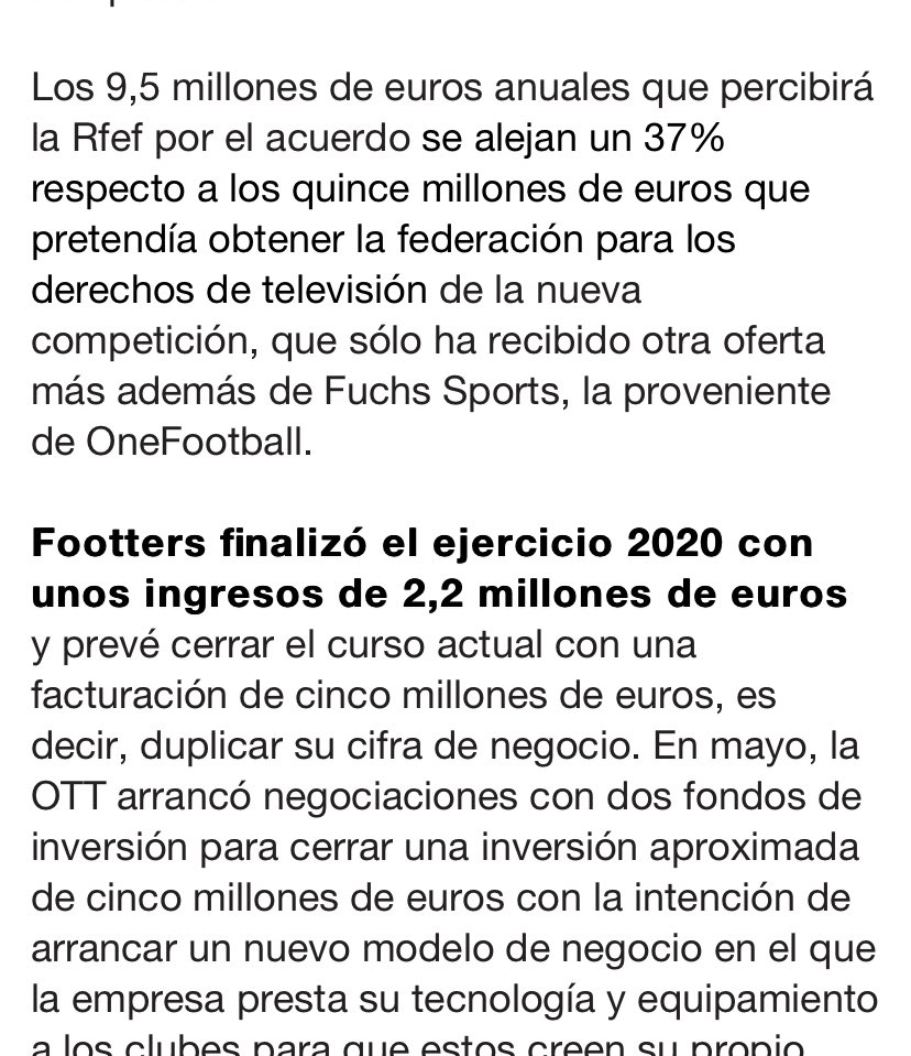 Con un año entero de margen para preparar la temporada, se consiguen vender los derechos televisivos (principal fuente de ingresos) a una semana de empezar la liga (17/08/21), a una plataforma <a href="/footters/">footters _</a> sin capacidad ni garantía de calidad mínima de emisión y a un precio ínfimo