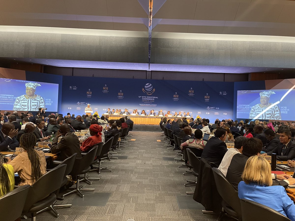 wto's tweet photo. Happening now: Opening Session of the 12th Ministerial Conference #MC12 Follow it live 👉 https://t.co/G1VYIJiiTE https://t.co/FMG0kAAabA