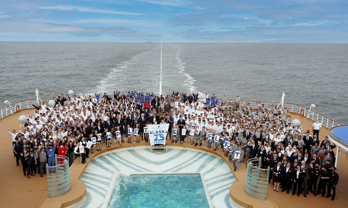 HALcruises's tweet photo. Our Fleet is Complete! Westerdam's team members cannot wait to welcome guests on board TODAY ... the last ship in our fleet to reenter service since the pause! We are excited to reach this milestone. RT to celebrate with us! https://t.co/UebfYjOxI2