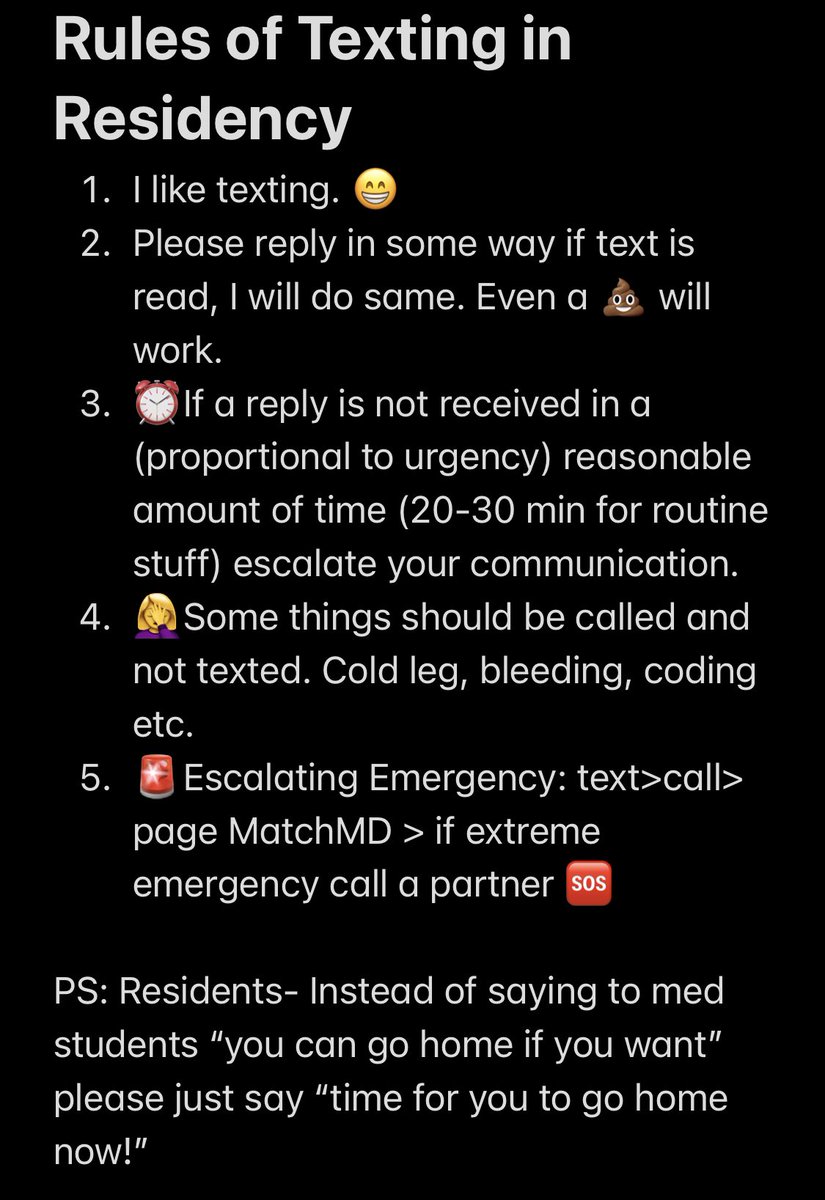 VascularArtist's tweet photo. Attending -resident texting rules. #MedTwitter #InternTwitter #SurgTwitter https://t.co/D1ntyDKUwU