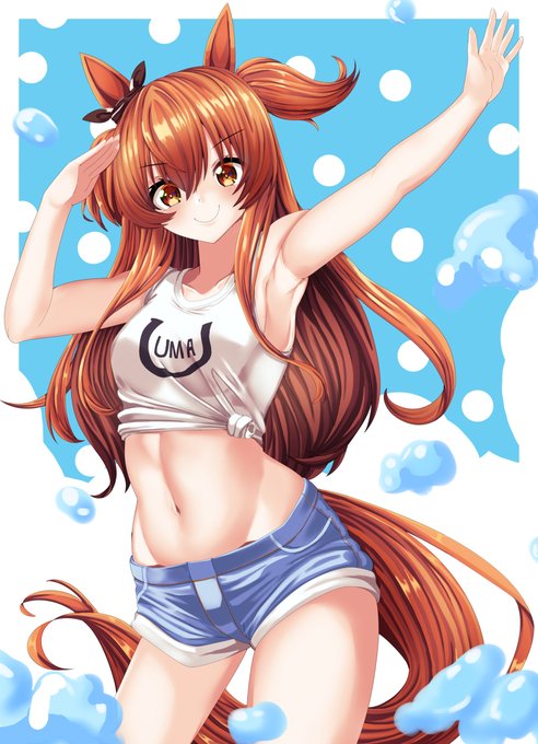 マヤノトップガン #ウマ娘 #ウマ娘プリティーダービー #マヤノトップガン(ウマ娘) #おへそ #腋 https://t.co/ZrTKGW5GW3 
