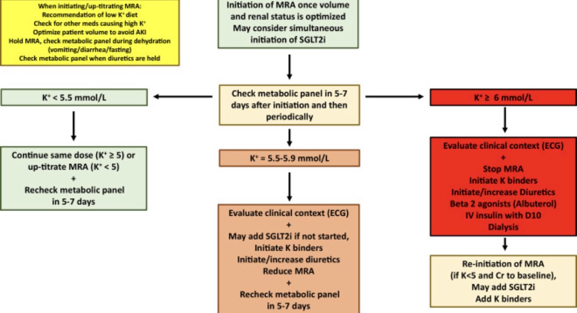 Clinically important viewpoint led by @mastorismd @AndrewJSauer on preventing/managing #hyperkalemia in #HF
Strategies to avoid #RAASi cessation
- correct volume, other suspects
- #SGLT2i  (SGLT2i-MRA combo?)
- #resinbinders
(nonsteroidal #MRA? #FineArts)
https://t.co/pbR5rDJ7cE https://t.co/oKBjFoL2bL https://t.co/5XDkNDnmok