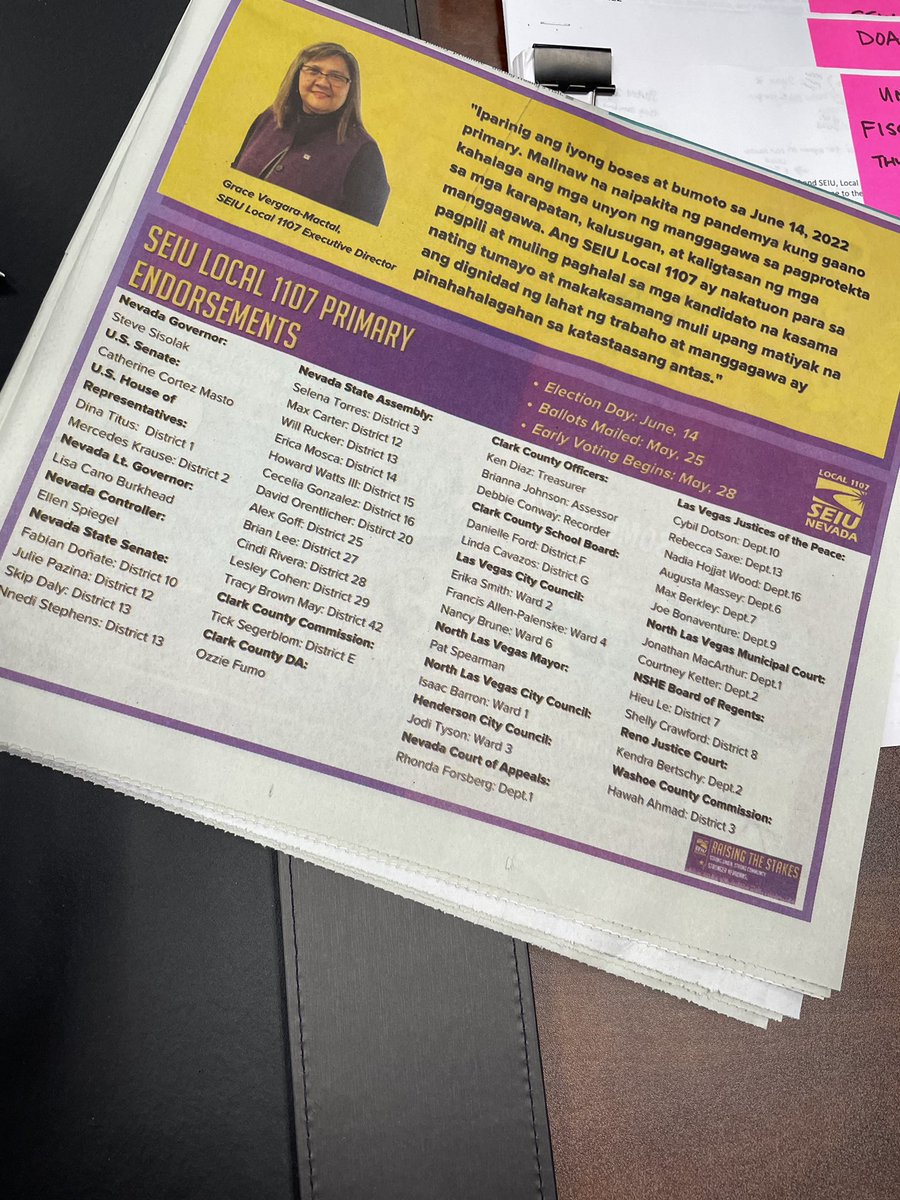 Michelle4NV's tweet photo. ~Three local magazines
~Three languages
~Three days left until the Primaries!
@SEIU1107
#english #spanish #tagalog
#whenwevotewewin #seiu1107 #urbanvoice #elmundo #asianjournal https://t.co/Ek4wU8hbyv