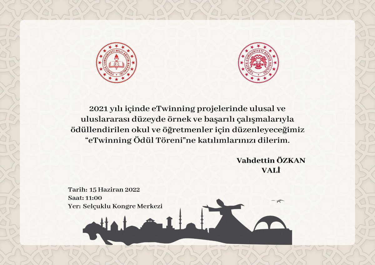 <a href="/tcmeb/">Millî Eğitim Bakanlığı</a> <a href="/TCKonyaValiligi/">Konya Valiliği</a> 
<a href="/mebyegitek/">Yenilik ve Eğitim Teknolojileri Genel Müdürlüğü</a> 
<a href="/Konyabuyuksehir/">Konya Büyükşehir Belediyesi 🇹🇷</a> <a href="/u_ibrahim_altay/">Uğur İbrahim Altay</a> 
<a href="/SeyitAliBuyuk/">Seyit Ali Büyük</a>
<a href="/tretwinning/">eTwinning Türkiye</a>
<a href="/mfatihdoger/">Mehmet Fatih Döğer</a> 
#KonyaMEM