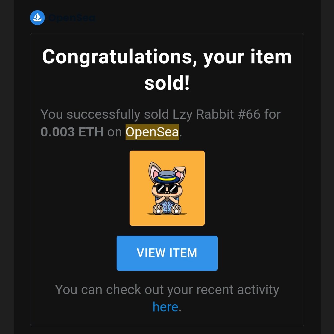 Lzy Rabbit (@lzy_rabbit) on Twitter photo Adopted !
Lzy Rabbit #66
Thanks for buying and support my project π
#nft #nfts #nftcollector #nftcommunity #nftartist #opensea #davincigallery #nftproject #art #rabbit #lazy #lzyrabbit
#nftgiveaway #eth #polygon #metaverse #sold Adopted !
Lzy Rabbit #66
Thanks for buying and support my project π
#nft #nfts #nftcollector #nftcommunity #nftartist #opensea #davincigallery #nftproject #art #rabbit #lazy #lzyrabbit
#nftgiveaway #eth #polygon #metaverse #sold