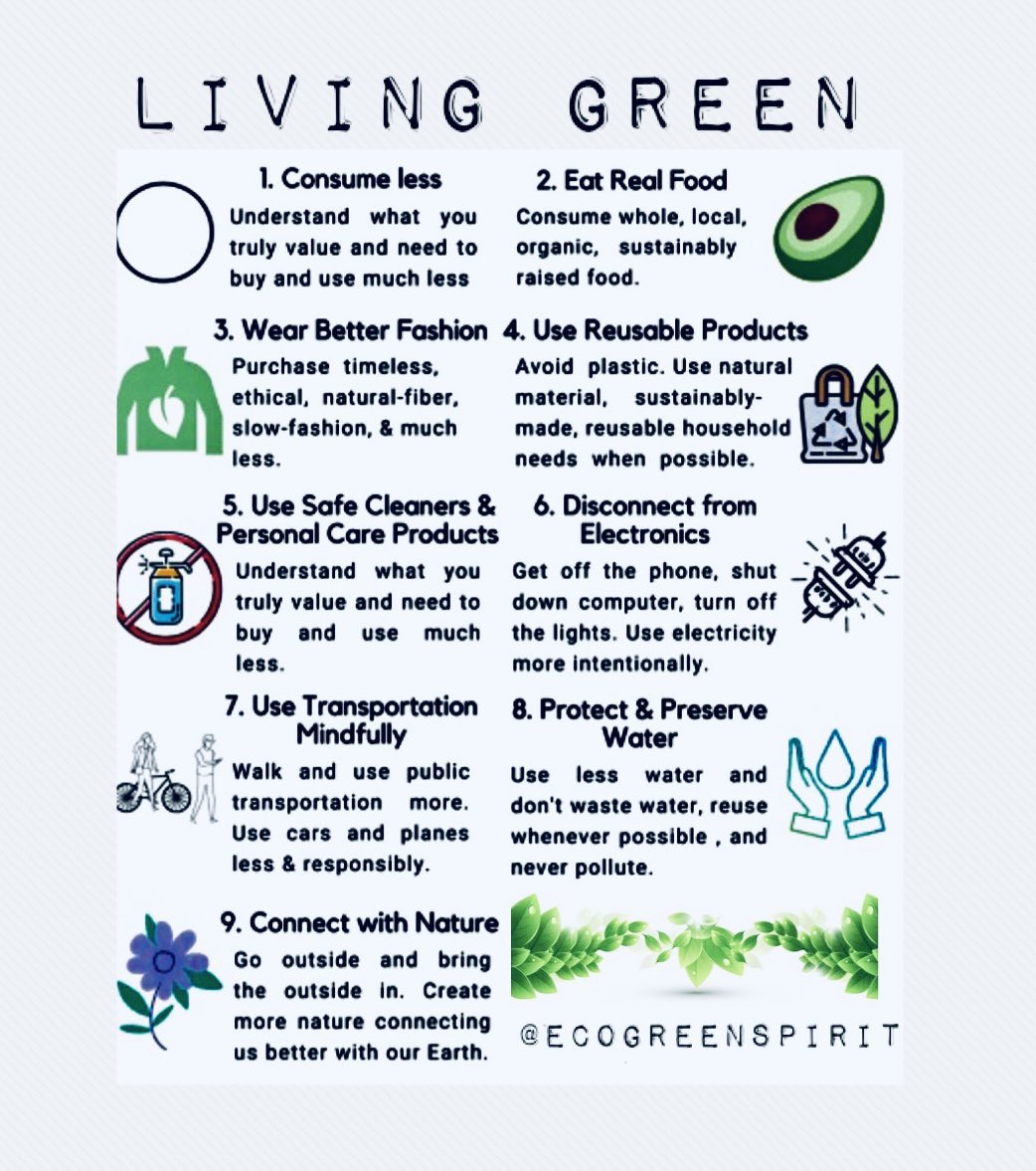 Some helpful ways to save the earth today, and every day. Small changes can make a difference!🍃 #LivingGreen #Sustainability #ClimateCrisis #PlasticFree