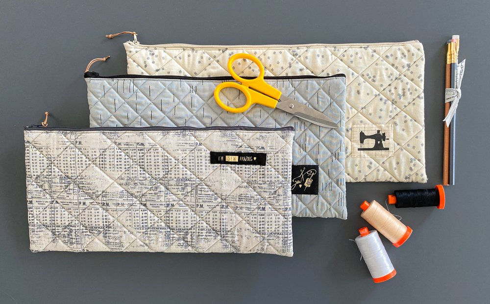 Brigitte Heitland of Zen Chic  (@zenchicmoda) has all kinds of goodies on her website including these zipper pouches made with EVEN MORE PAPER fabric collection. Brigitte shares the download for the DIY pouches and the details on how they were made. https://www.brigitteheitland.d