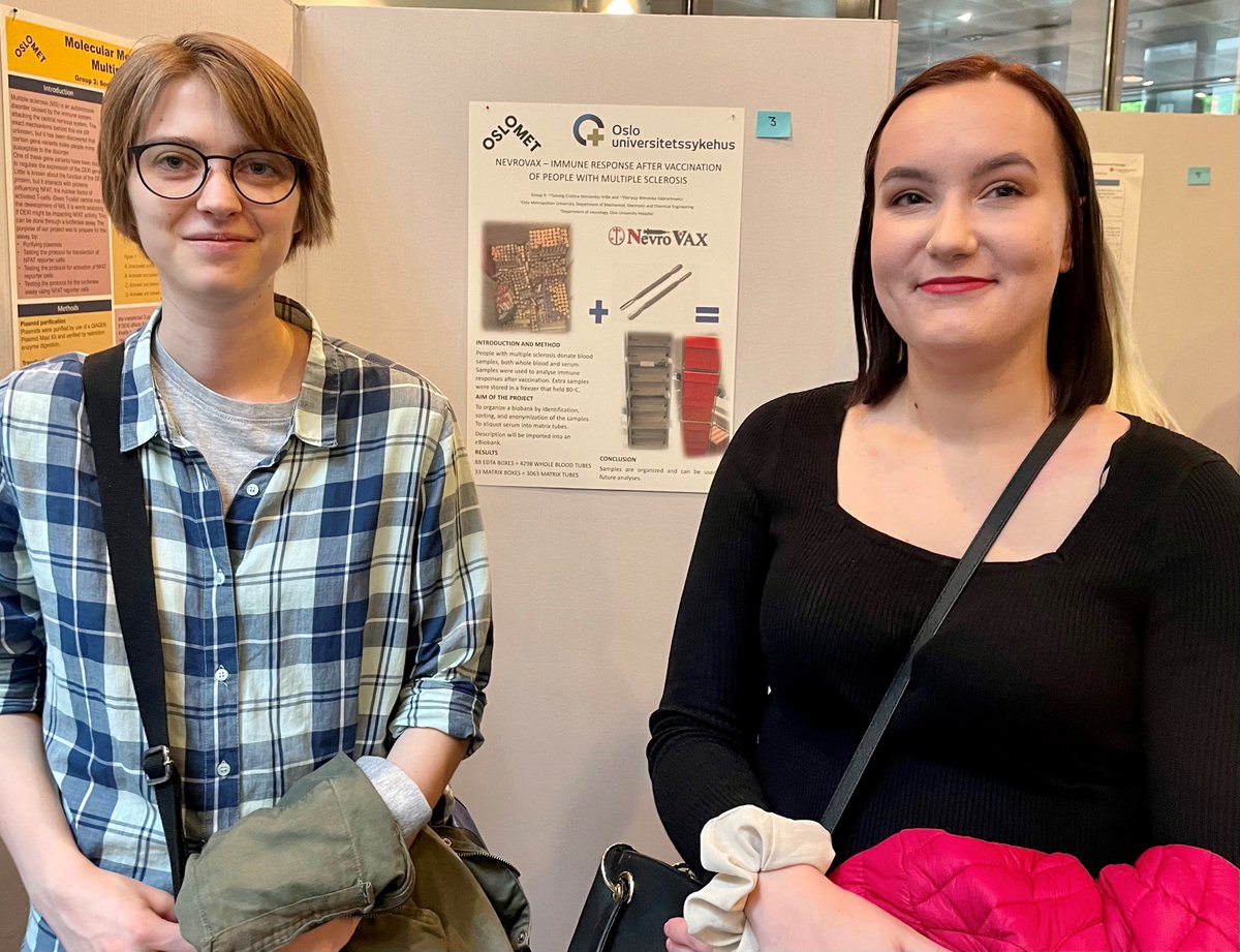 formi_ous's tweet image. This semester, four Bachelor students from the Biotechnology and Applied Chemical Engineering Program at @OsloMet joined our lab. Yngvild Bonvik, Sophie Alseen, Solveig Vråle and Patryjca Gabrychowicz had their final exams this week. Congratulations! #Nevrovax