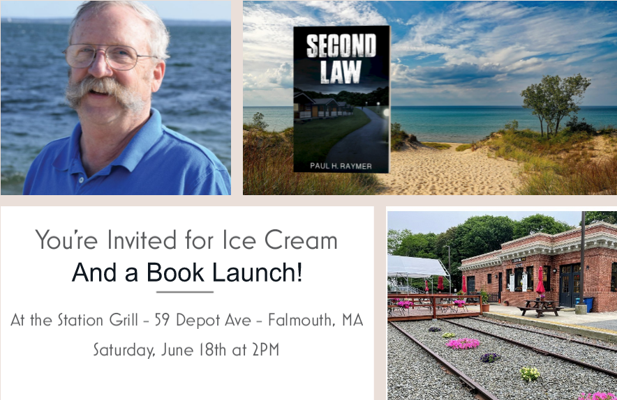 paul_raymer's tweet photo. Less than a week to go to the Launch of Second Law, the next segment of Jon Megquire's life. Hope to see you there! #CapeCodMurder #SunWIP https://t.co/YYnOQDOD0O