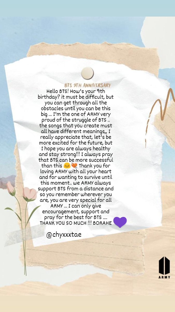 Taaeehyunggg's tweet photo. HAPPY ANNIVERSARY BTS 💜
#9YearsWithBTS
#BTSBestFriendsOfMyLife
#TheBestHasYetToCome https://t.co/VHIRllxuhS