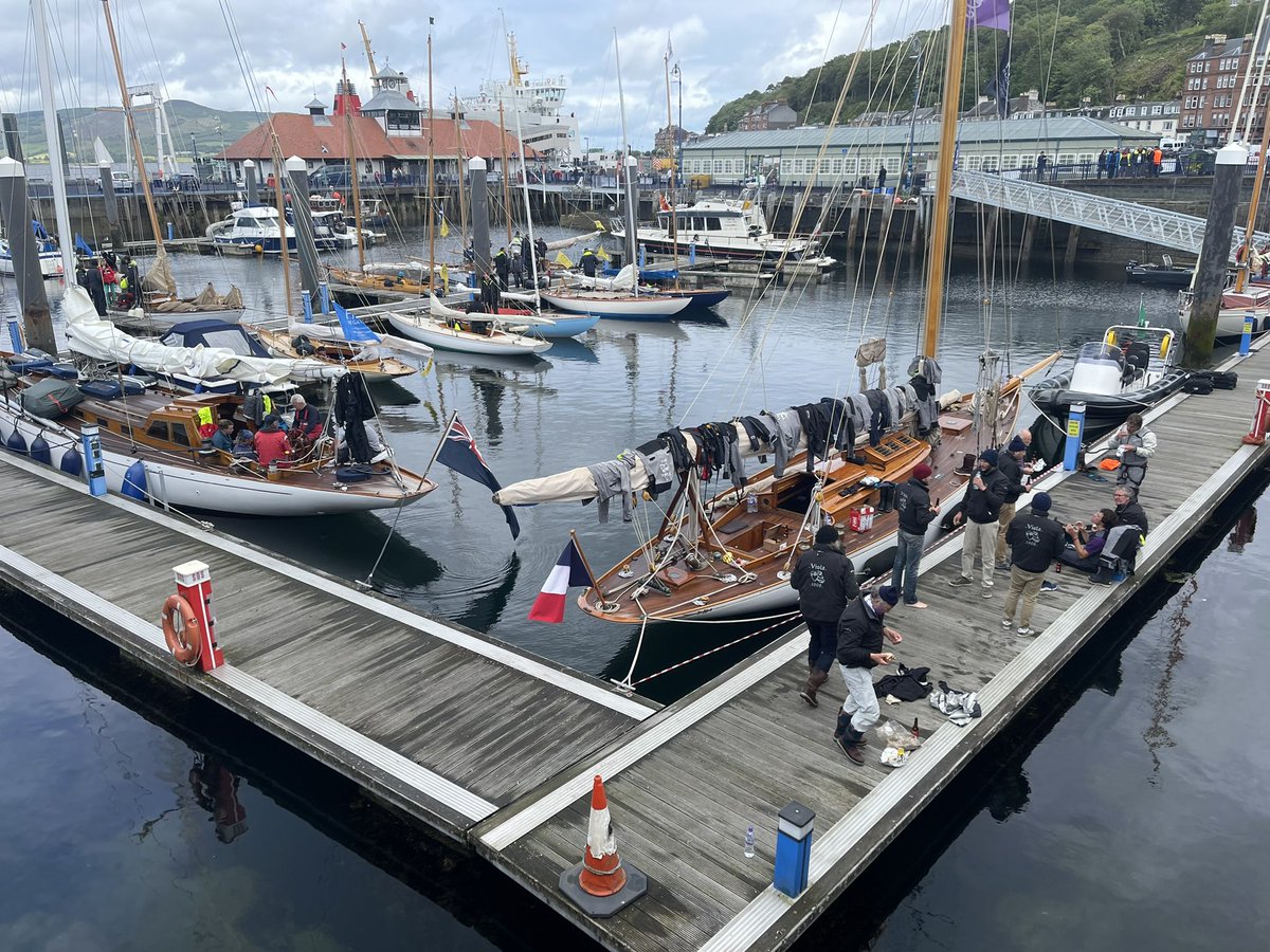Wonderful to see Fife Regatta competitors in Rothesay Harbour today. Looking forward to seeing them sail past The Anchor Tavern on Tuesday on their way through the Kyles of Bute and Burnt Islands #fiferegatta #sailing <a href="/welcometobute/">Welcome to Bute</a>