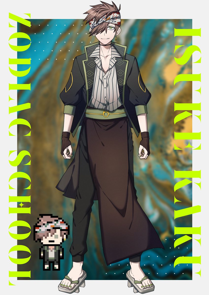 #にほちいゾスク5th 
HO:亥🐗
超高校級の万屋 / 亥助
ドットと紹介画像は作ってもらいました! 最後のはファンブル差分‥ 