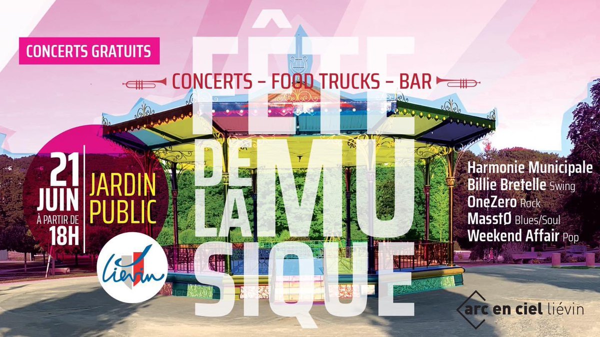 Onezeroff_'s tweet image. [#CONCERT]

👉 On se voit à #Liévin pour la #fêtedelamusique !
🔥Viens c’est du lourd 

📆 21 Juin - 18h
📍Liévin Jardin Public
🆓 Gratuit

#onezeroproject #onezero #centrearcenciel