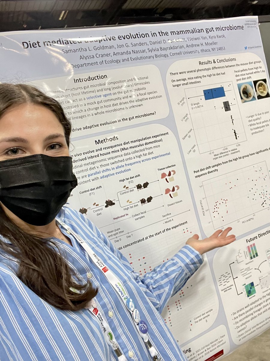 We all know that changes in diet change the community composition of the gut, but do they also act as a selective pressure that can lead the evolution of individual microbial lineages? Come to my poster (EEB1134) today to see some preliminary data! #ASMicrobe