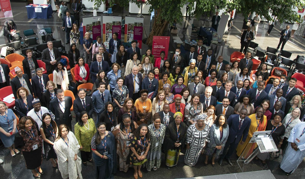As #MC12 opens, <a href="/WTO/">WTO</a>'s <a href="/NOIweala/">Ngozi Okonjo-Iweala</a> and <a href="/ITCnews/">International Trade Centre (ITC)</a>'s <a href="/CokeHamilton/">Pamela Coke-Hamilton</a> reaffirm trade policy commitment for women, listen to views of women entrepreneurs and business support champions in a special session.