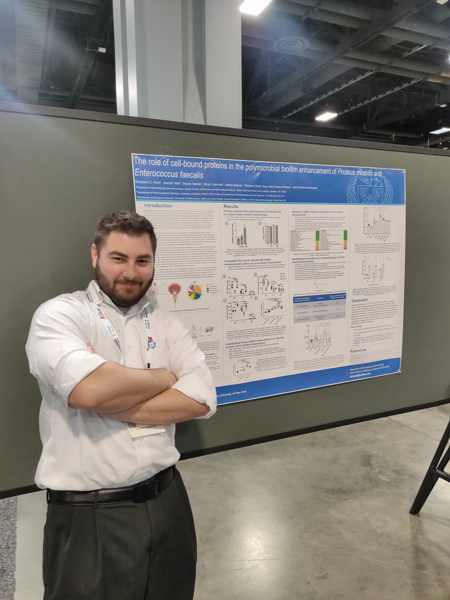 Stevie T (@monsieurmicrobe) on Twitter photo Our very own post-doc Ben Hunt (<a href="/LabGoblin/">Benjamin Hunt</a>) presenting on polymicrobial biofilm interactions during CAUTI between P. mirabilis & E. faecalis. Check it out at MBP1248. #ASMicrobe #ASMMicrobe2022 Our very own post-doc Ben Hunt (<a href="/LabGoblin/">Benjamin Hunt</a>) presenting on polymicrobial biofilm interactions during CAUTI between P. mirabilis & E. faecalis. Check it out at MBP1248. #ASMicrobe #ASMMicrobe2022