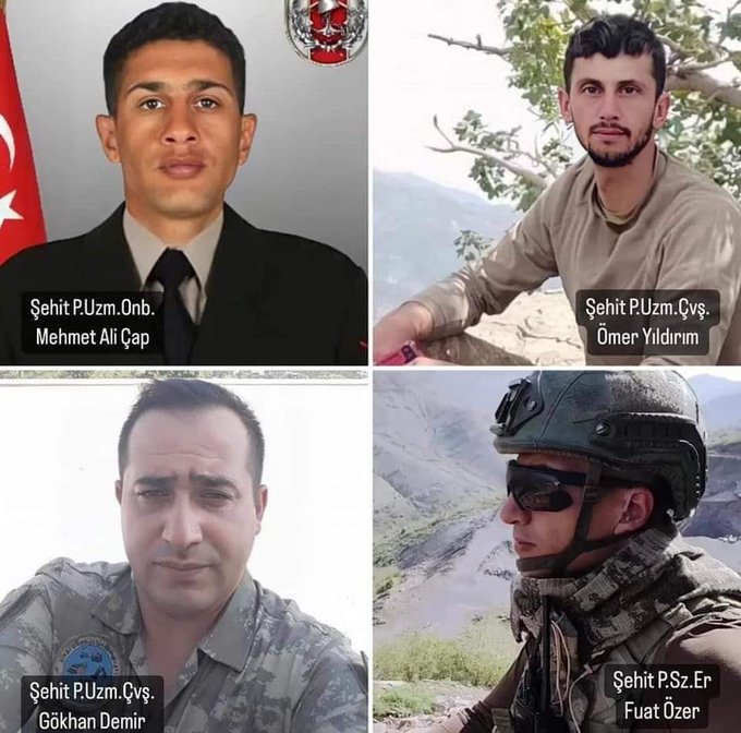 Pençe-Kilit Operasyonu bölgesinde alçak terör örgütü YPG/PKK tarafından şehit edilen kahraman Mehmetçiklerimize Allah’tan rahmet; ailesine ve yüce Türk milletine sabırlar diliyorum.

🇹🇷Şehit Ömer Yıldırım 
🇹🇷Şehit Mehmet Ali Çap
🇹🇷Şehit Gökhan Demir
🇹🇷Şehit Fuat Özer