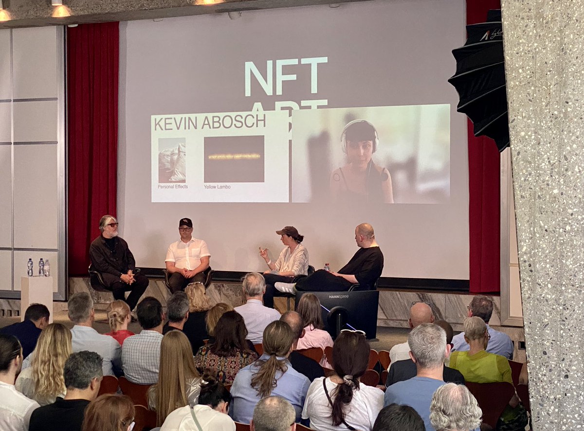 galloire's tweet photo. Loving starting our Swiss trip for #ArtBasel with the fantastic #NFTArtDay in Zurich. Already heard from great artists and curators….much more to come! #nft #digitalart #cryptoart https://t.co/JpGnmEmNLj