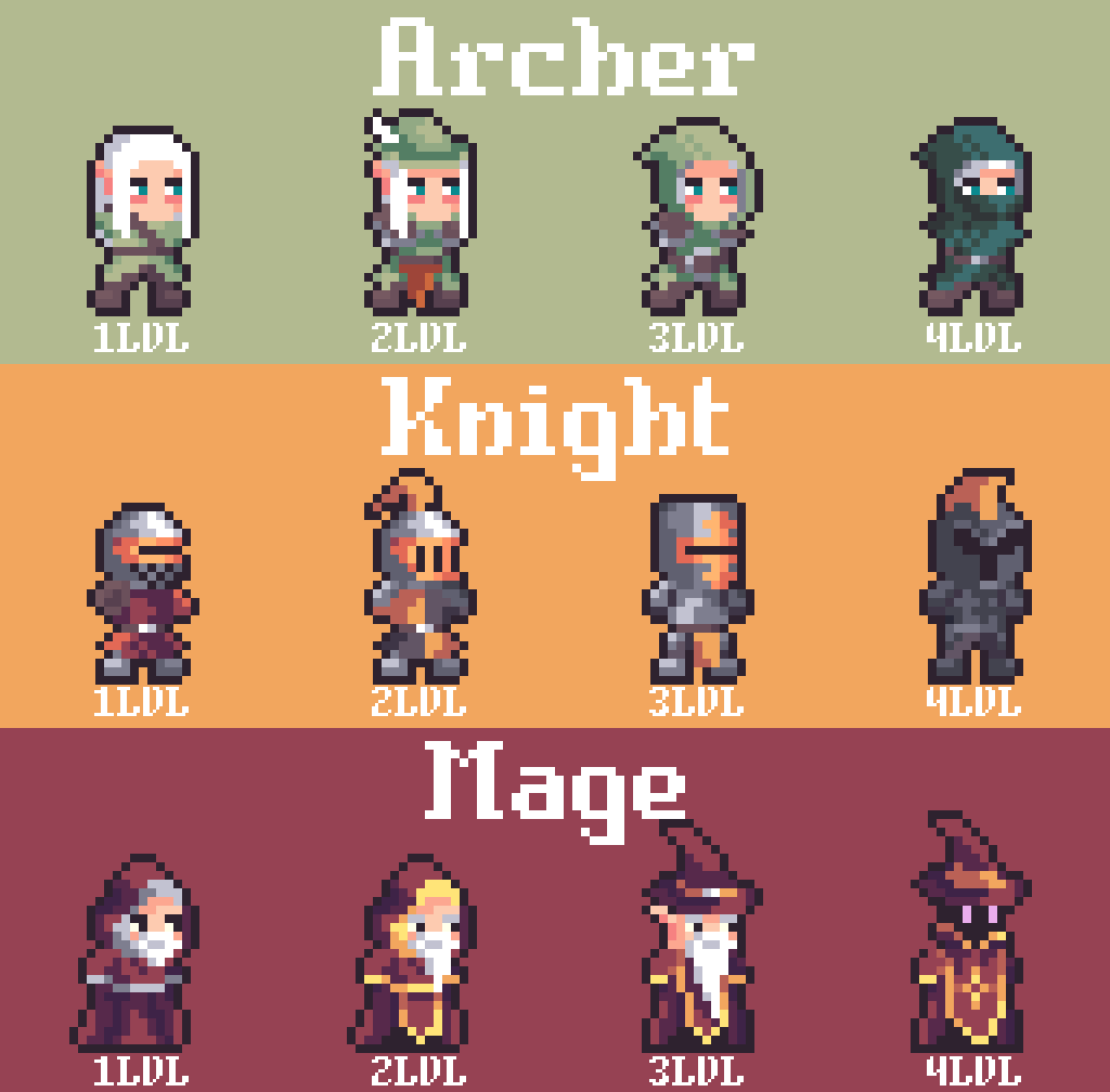 Pixel art 32x32 Archer girl