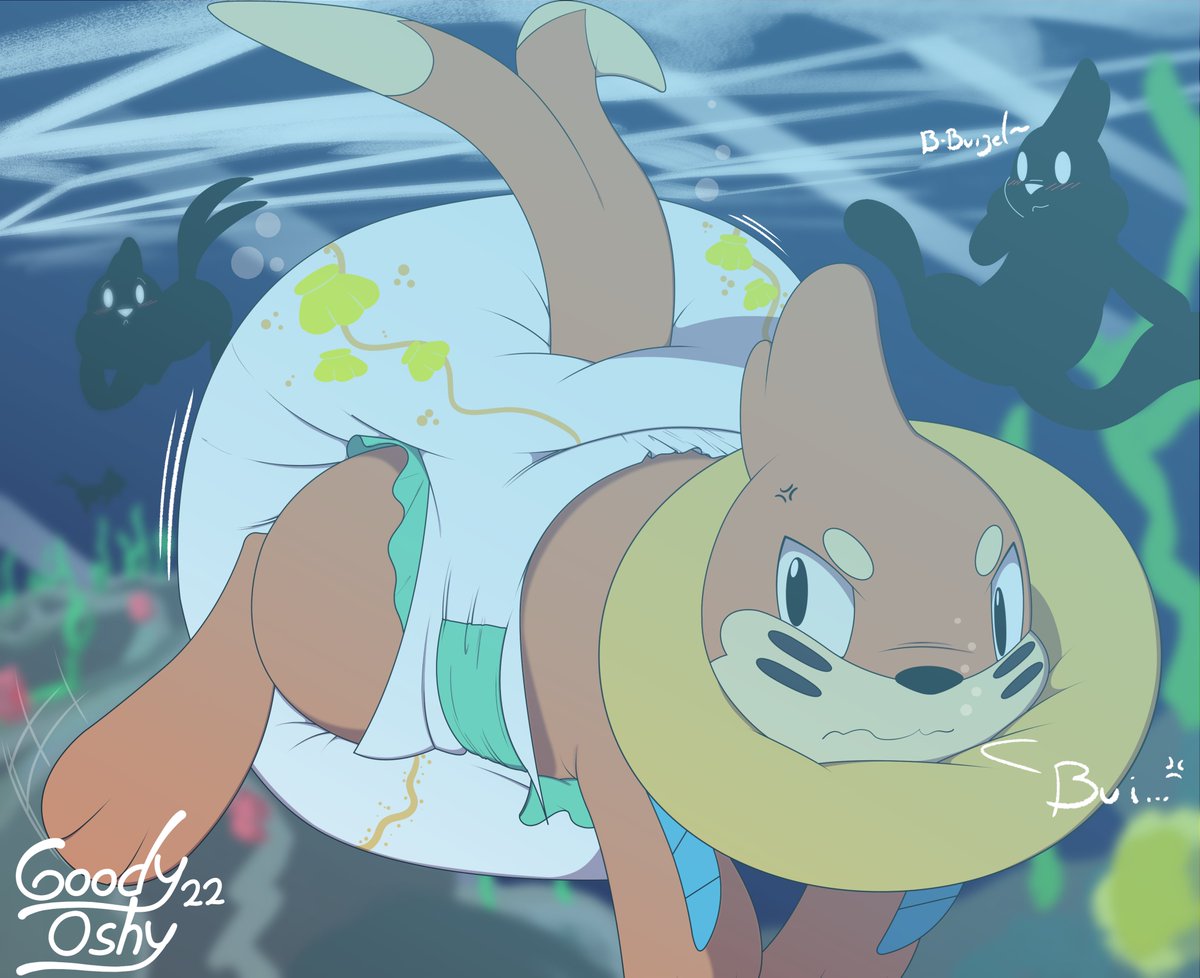 PoofySheriff's tweet photo. Well, seems like a certain Buizel got himself some new gear from his trainer~ Sure it will be handy to keep him all safe and comfy, but.. maybe he needs a bigger one~ >w> https://t.co/sPyKQpgj7B