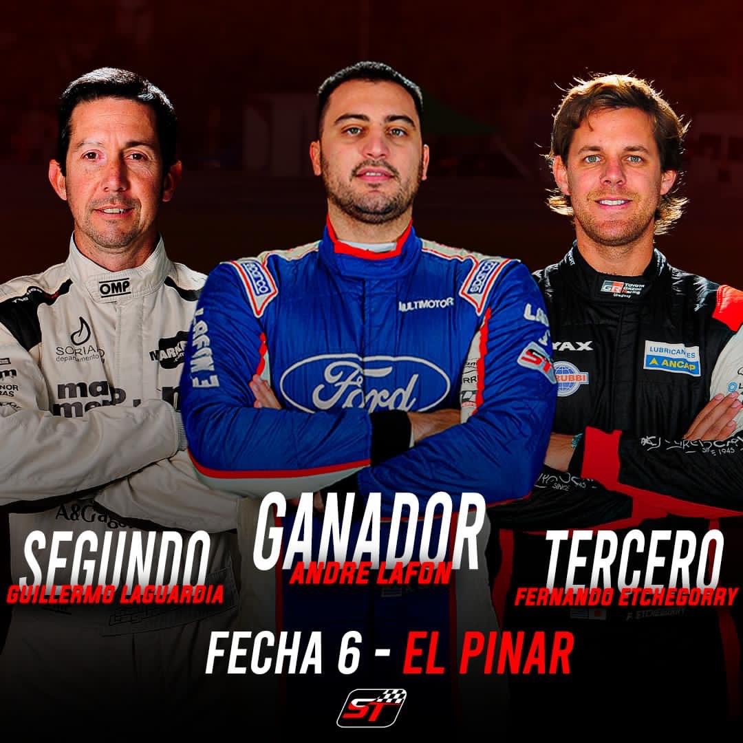 El podio de la 6ta fecha con <a href="/andrelafon/">Andre Lafon</a> llevando al Ford Fiesta a lo más alto y <a href="/Guillelaguardia/">Guillermo Laguardia</a> con <a href="/fer_etchegorry/">Fer Etchegorry</a> completando las restantes posiciones