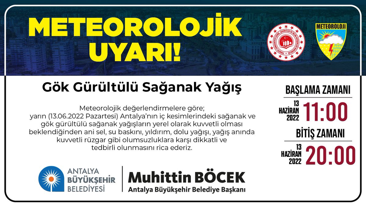 ANTALYABB's tweet photo. #Meteorolojik #Uyarı 
.
.
#Antalya https://t.co/NzBWuLlIYg