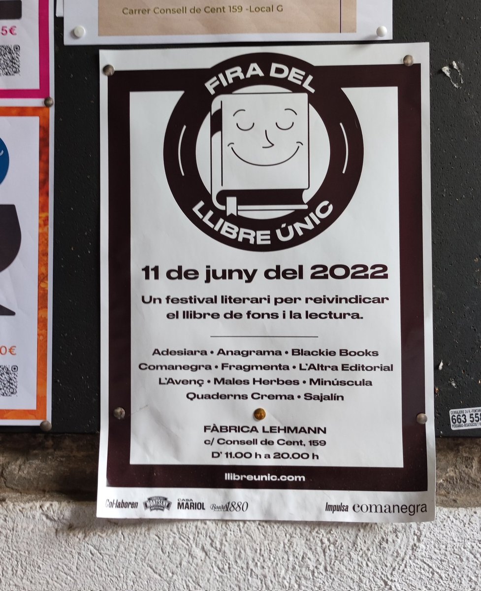Arnau Torrente (@arnau_torrente) on Twitter photo 📚 Dissabte de llibres a la Fàbrica Lehmann, gaudint de la <a href="/llibreunic/">Fira del Llibre Únic</a> i al <a href="/mercatstantoni/">Mercat Sant Antoni</a> de <a href="/ArtsLibris/">ArtsLibris Barcelona · Madrid · Lisboa</a>.
Una bona prèvia esperant que arribi l'#Encontats. Mercat del conte i el llibre il·lustrat de #Balaguer.
ℹ️ Encontats.balaguer.cat 📚 Dissabte de llibres a la Fàbrica Lehmann, gaudint de la <a href="/llibreunic/">Fira del Llibre Únic</a> i al <a href="/mercatstantoni/">Mercat Sant Antoni</a> de <a href="/ArtsLibris/">ArtsLibris Barcelona · Madrid · Lisboa</a>.
Una bona prèvia esperant que arribi l'#Encontats. Mercat del conte i el llibre il·lustrat de #Balaguer.
ℹ️ Encontats.balaguer.cat