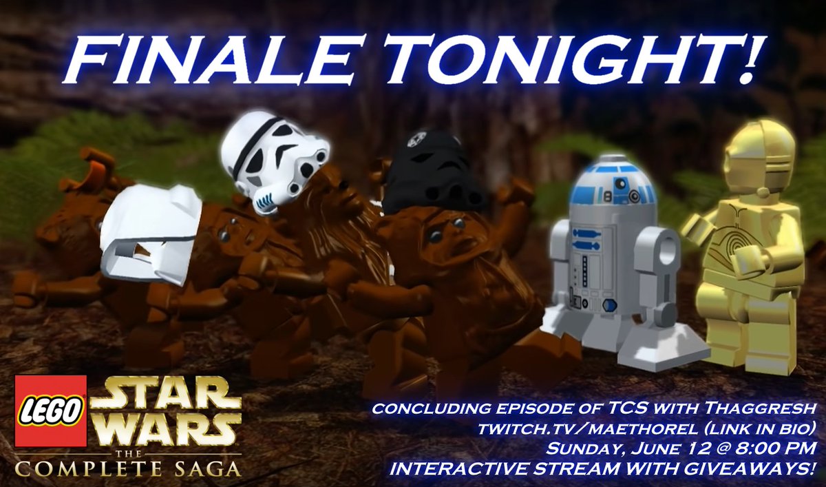 Mere hours left! We have giveaways, great company, chat interaction & more in the conclusion of our @legostarwarsgame series on @twitch! 8:00 PM MDT - link in bio! #finale #conclusion #stream #giveaway #interactive #legostarwars #lego #starwars #thecompletesaga #theskywalkersaga