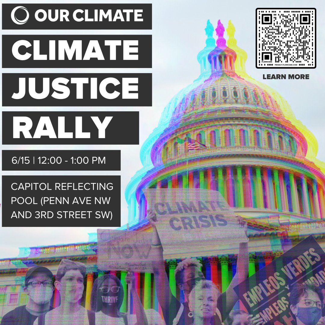 ourclimateus's tweet photo. Young people from across the country are traveling to DC on 6/15 to demand that Congress pass $555 billion in climate investments this year to protect our right to a livable future. Join us at the Capitol Reflection Pool on Wednesday!

Learn more at https://t.co/I4Z45xs4Qx https://t.co/y84G6YHtPT