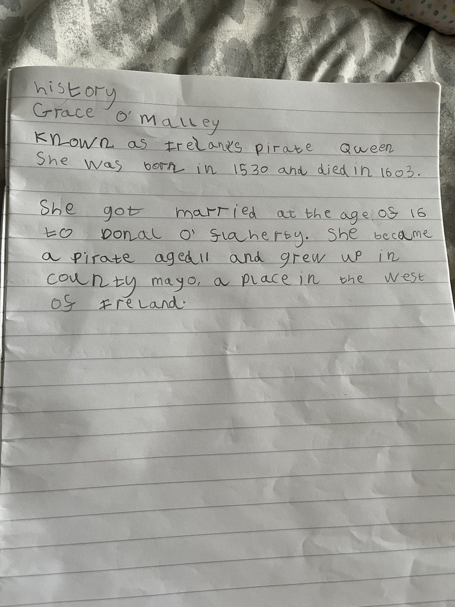 Islas homework for this week including her blog info as couldn’t get on 🏴‍☠️🏖