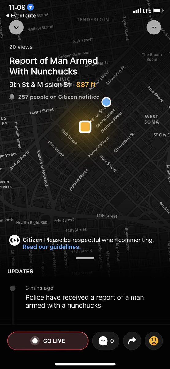 MarcoChiangTw's tweet photo. The citizens app is best in San Francisco https://t.co/3sJ7hHZIHt