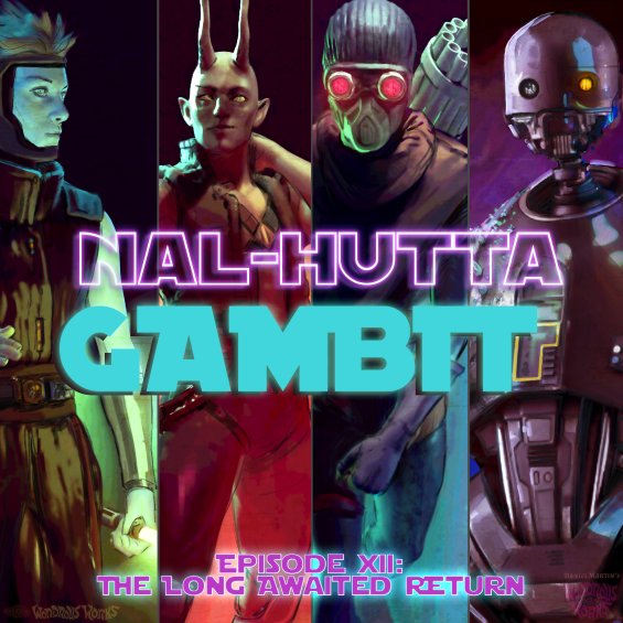 Nal Hutta Gambit, Episode XII: The Long Awaited Return, is now available for download on all major podcatchers!

Character art by Dan Martin
wondrousworks.art/contact.html

#rpg #roleplaying #podcast #actualplay #swrpg #ttrpg #starwarsrpg #nalhuttagambit