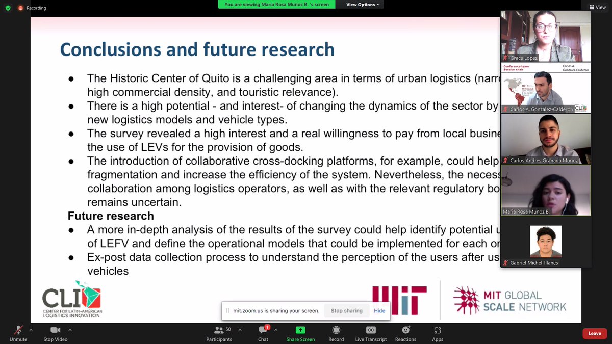 Today we presented the potential of #LightElectricVehicles for #LastMileLogistics in the Historic Center of #Quito, a paper developed with <a href="/gracekro1/">Grace Carolina López</a> under <a href="/SOLUTIONS_EU/">SOLUTIONSplus & Urban Electric Mobility Initiative</a>, in the <a href="/MIT_SCALE_LatAm/">MIT SCALE LatAm</a> Conference <a href="/Wupperinst/">Wuppertal Institut</a>
