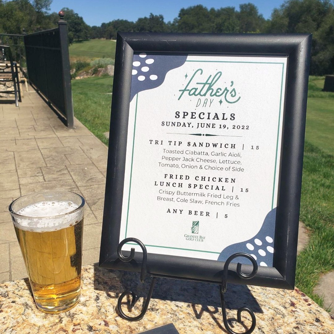 Father's Day is ONE week away and we're excited to be serving up some of Dads favorites! These specials will be available all day in Tilly's Pub AND Mackenzie Grille on Sunday, June 19. So, come on by, play some golf, and treat dad to some delicious food with his favorite beer!