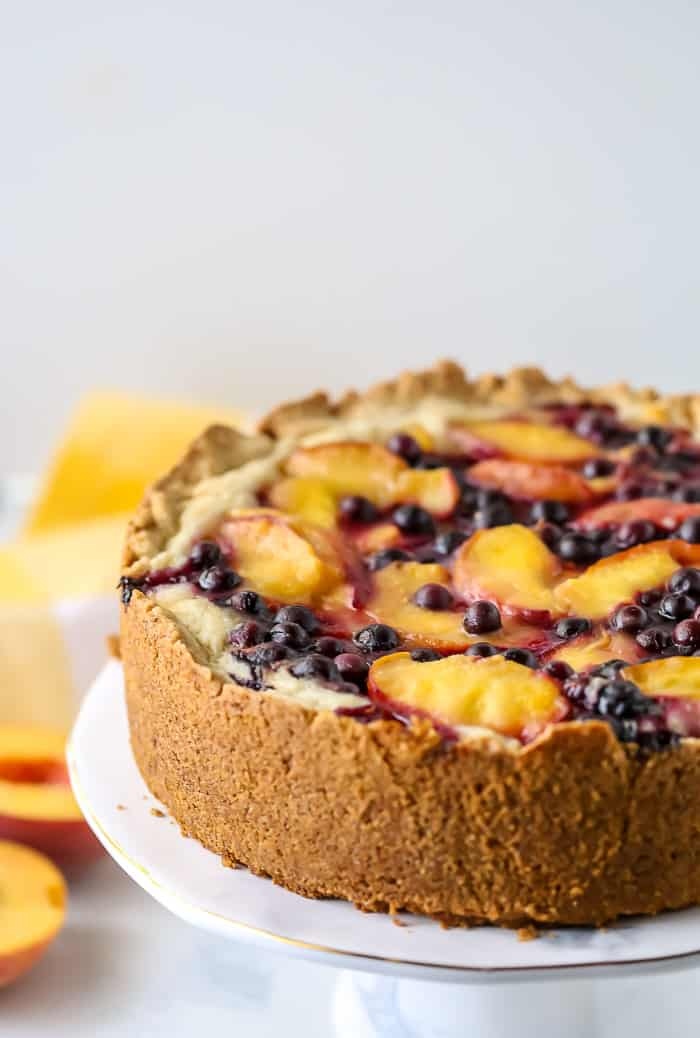 aclassictwist's tweet photo. This Peach Blueberry Bourbon Cake is bursting with summer freshness! Buttery pastry crust filled with juicy peaches and blueberries.

Recipe- https://t.co/Aoti2XBMuy

#aclassictwist #dmvbaker #foodie #blog #foodblogger #bourboncake #recipestotry #summerrecipes #deliciousdesserts https://t.co/vd2gIdfkr7