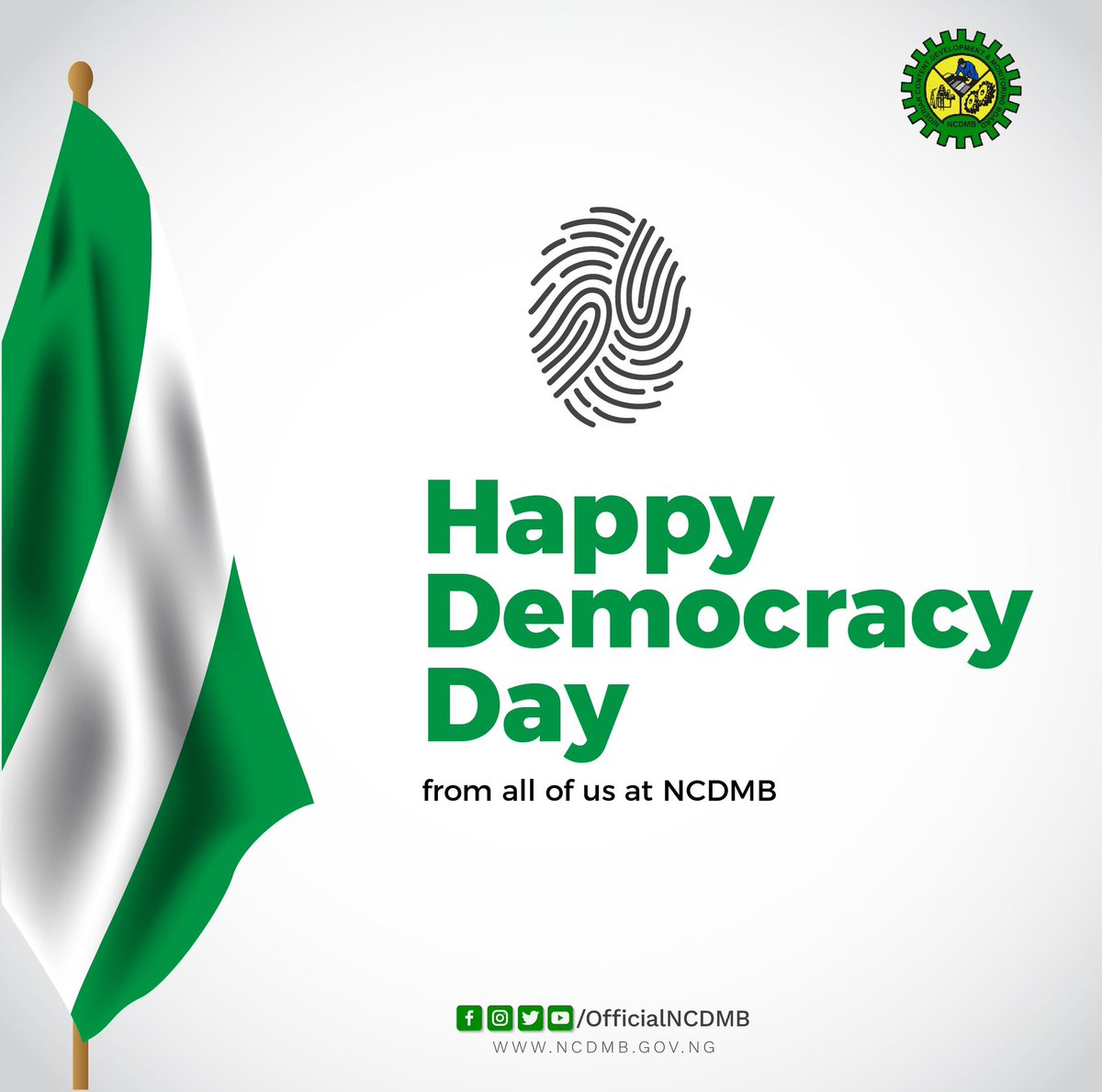 OfficialNCDMB's tweet photo. Happy Democracy Day 🇳🇬 

#NCDMB https://t.co/y1Ssj4zOhK