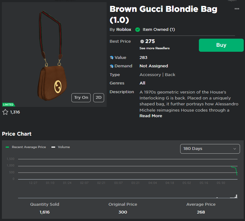 gucci blondie bag roblox